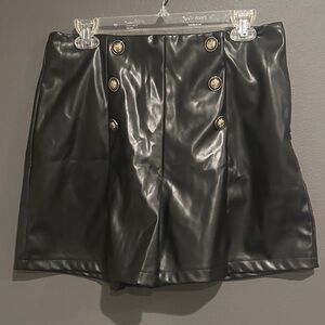 Black Double-Breasted Women's Short